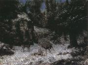 Gustave Courbet Injured deer in the snow oil painting picture wholesale